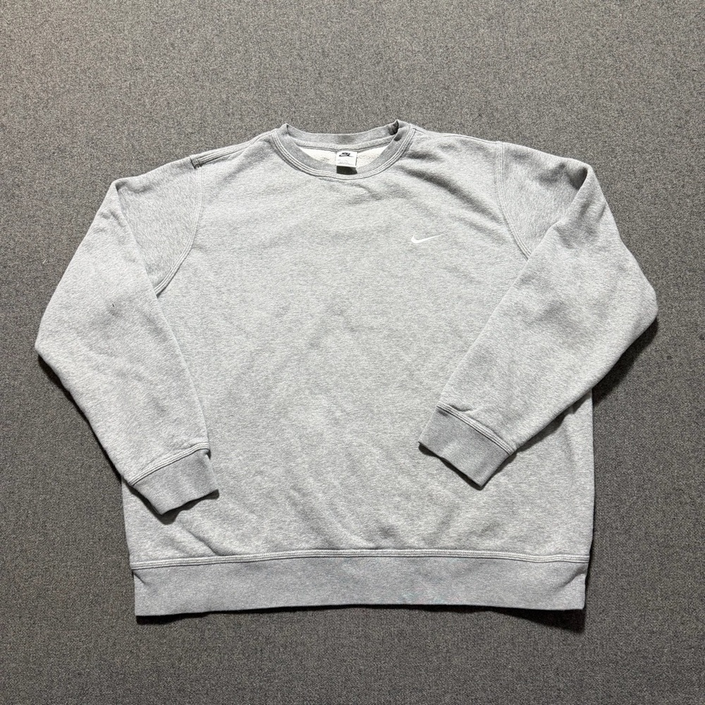 Nike Cotton Fleece Crewneck Sweatshirt Light Gray Men’s XXL Casual Athleisure